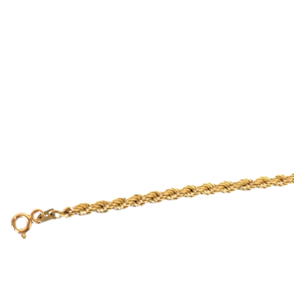 14kt Gold 7&acirc; Rope Chain Bracelet